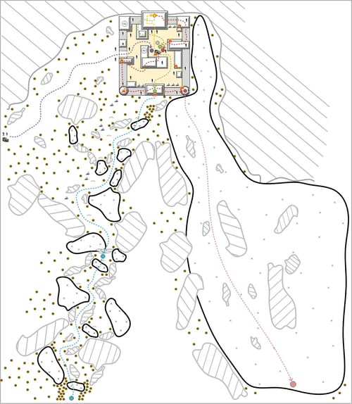 Travail de level design, réalisé par un apprenant qui suit la formation game designer à l'Institut Artline