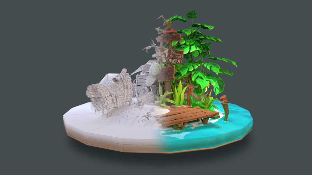 visuel 3D d'une ile
